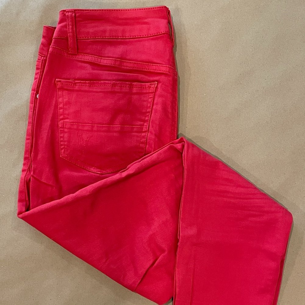 Refuge Red Ankle- Length Mid- Rise Jeans size 2